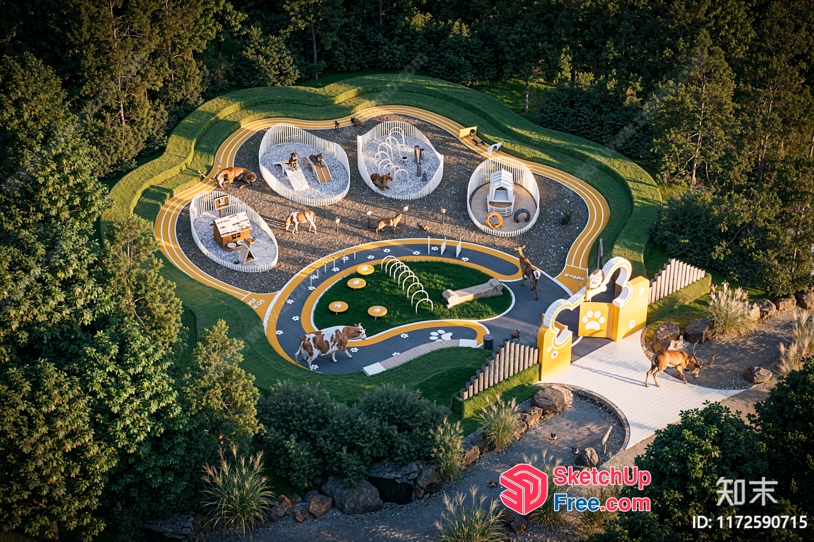 Animal-Themed Park Playground 3D SketchUp File