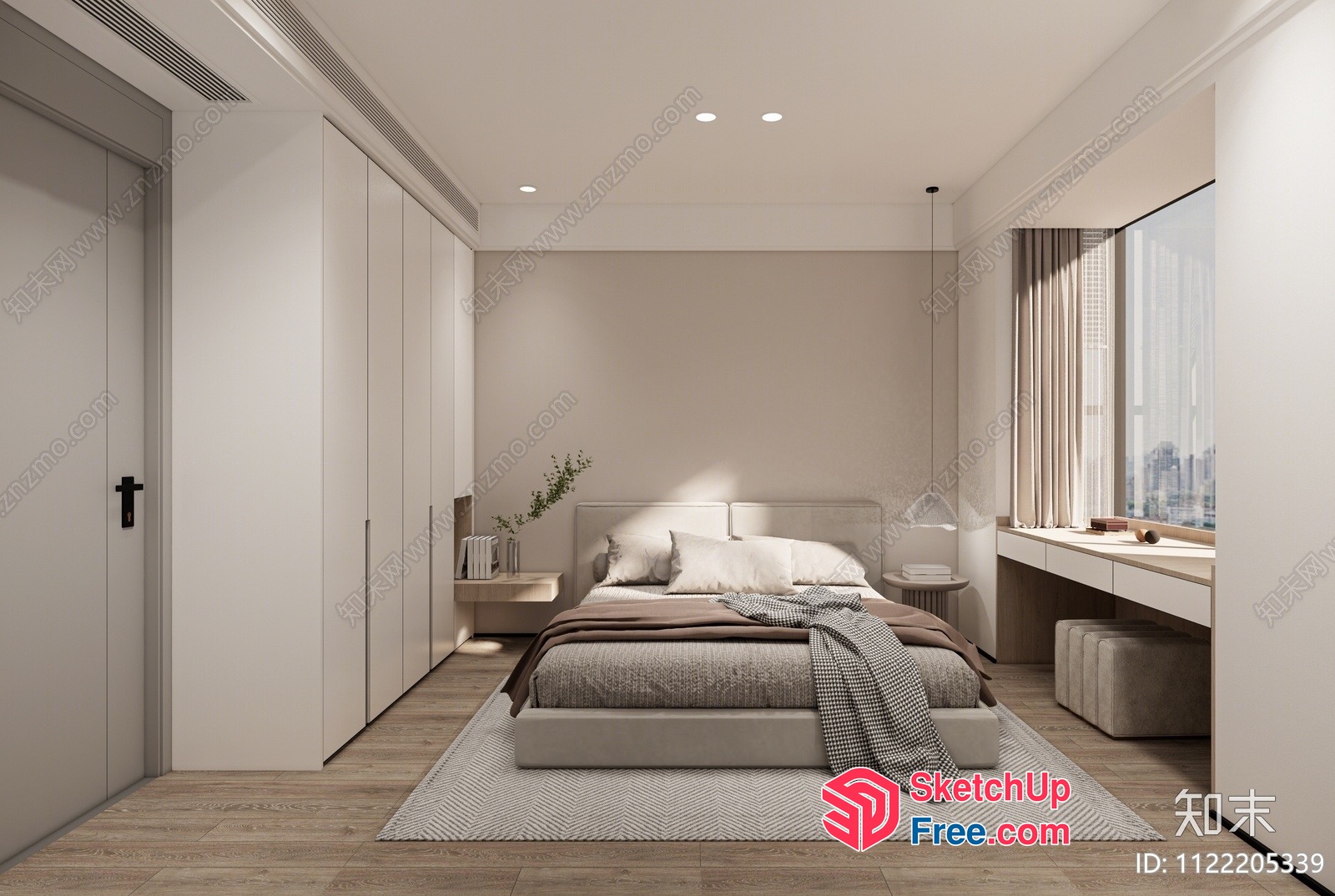 Minimalist Style Bedroom Interior 3D SketchUp File
