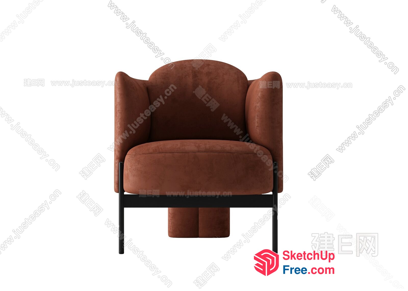 Stylish And Comfortable Brown Armchair 3D SketchUp File