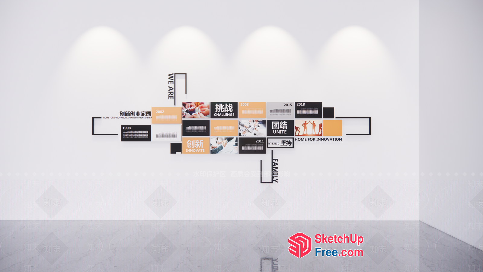 Interior Design Elements For Commercial Street Cladding 3D SketchUp File