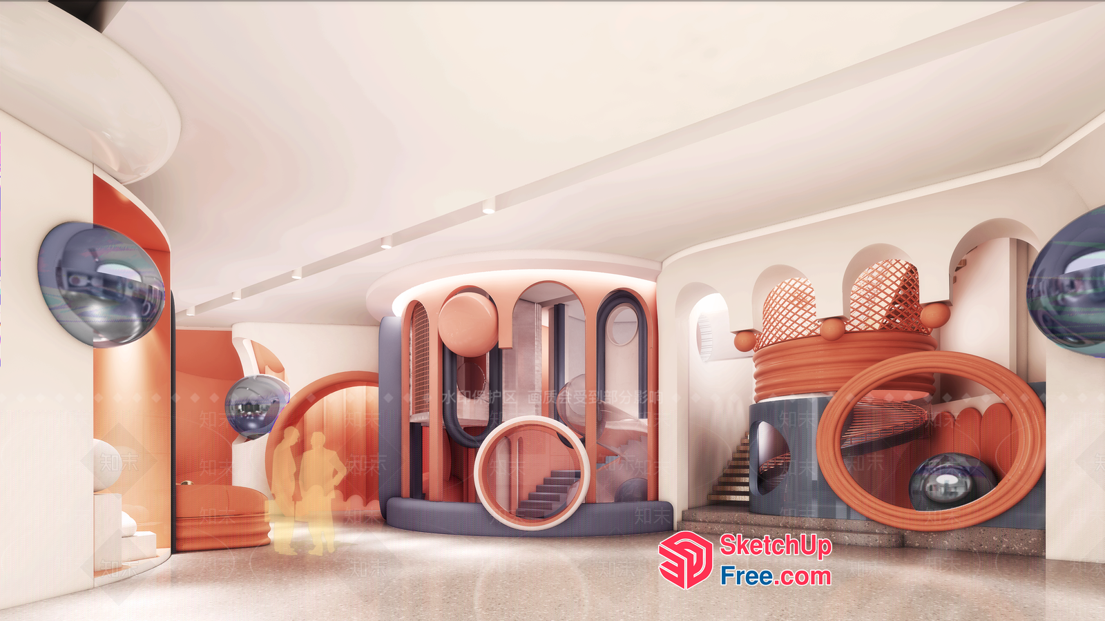 Modern Staircase Interior Design With Unique Features 3D SketchUp File