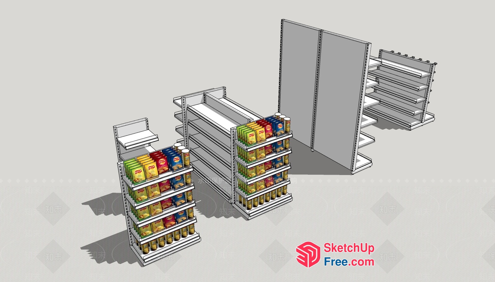 Grocery Store Shelving System 3D SketchUp File