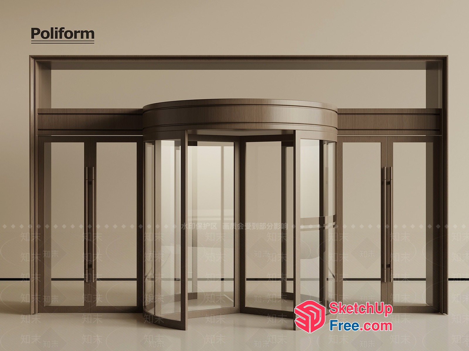 Poliform Glass Door Entrance 3D SketchUp File