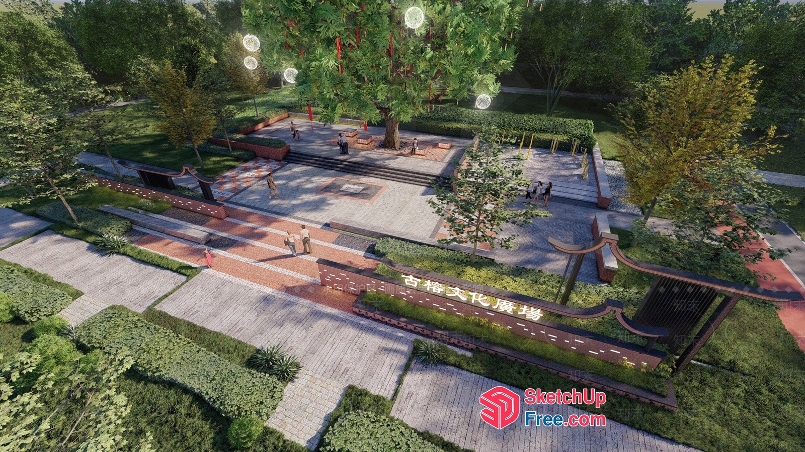Serene Park Landscape 3D SketchUp File