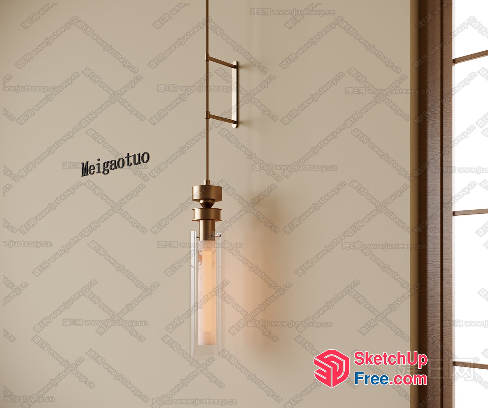 Elegant Hanging Light Fixture 3D SketchUp File