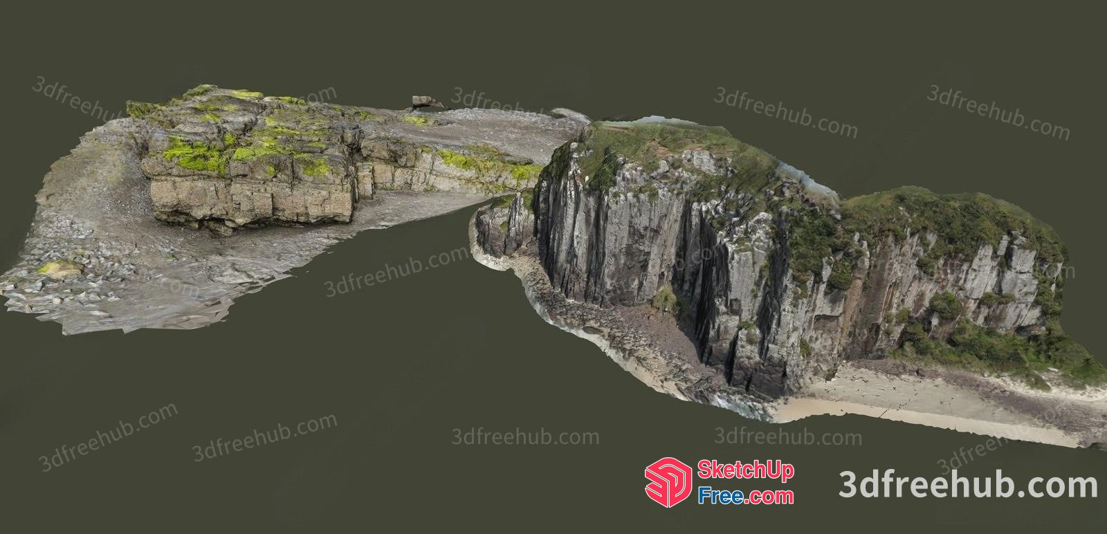 Aerial View Of Rocky Cliffside 3D SketchUp File