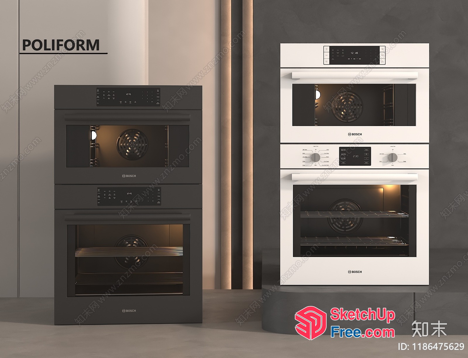 Modern Kitchen Appliances Display 3D SketchUp File