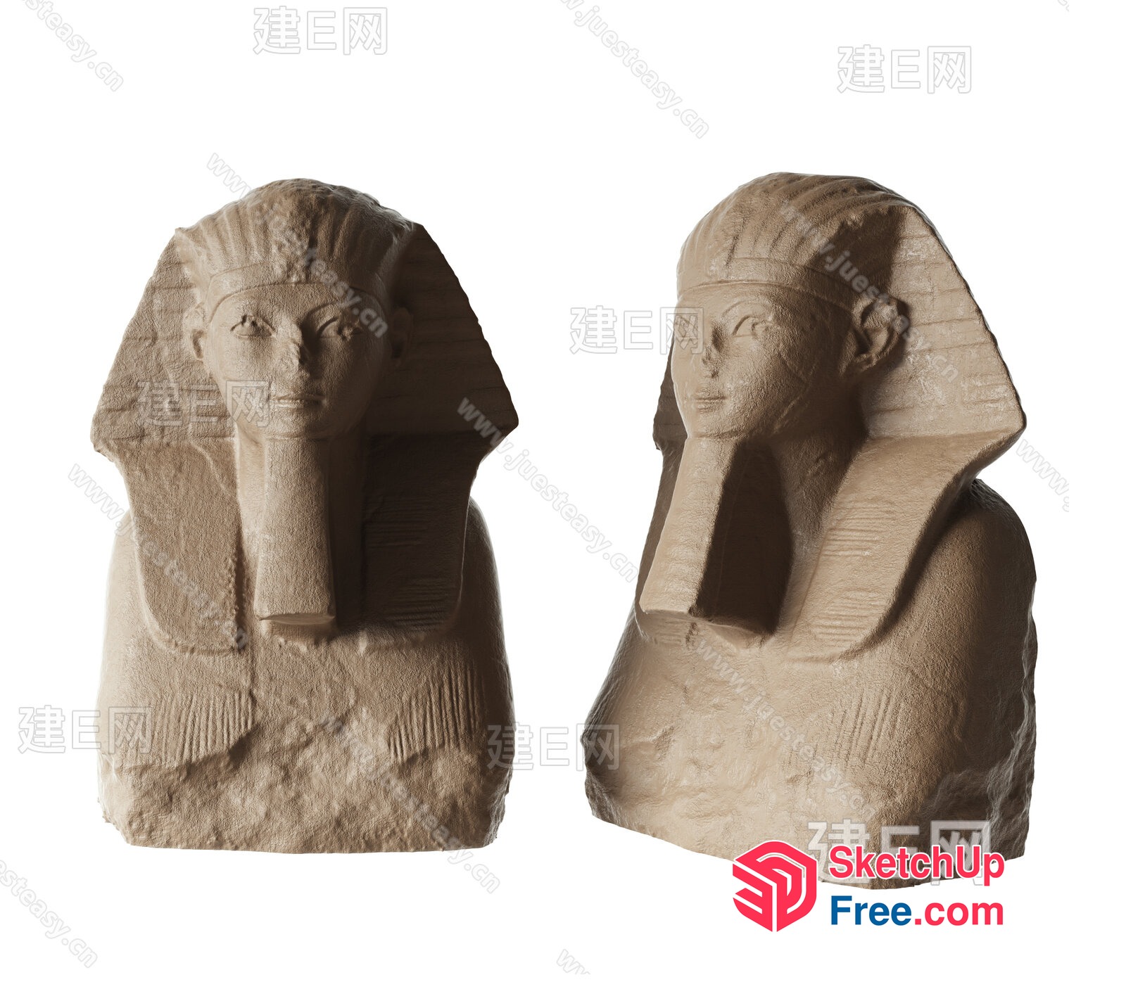 Ancient Egyptian Busts 3D SketchUp File