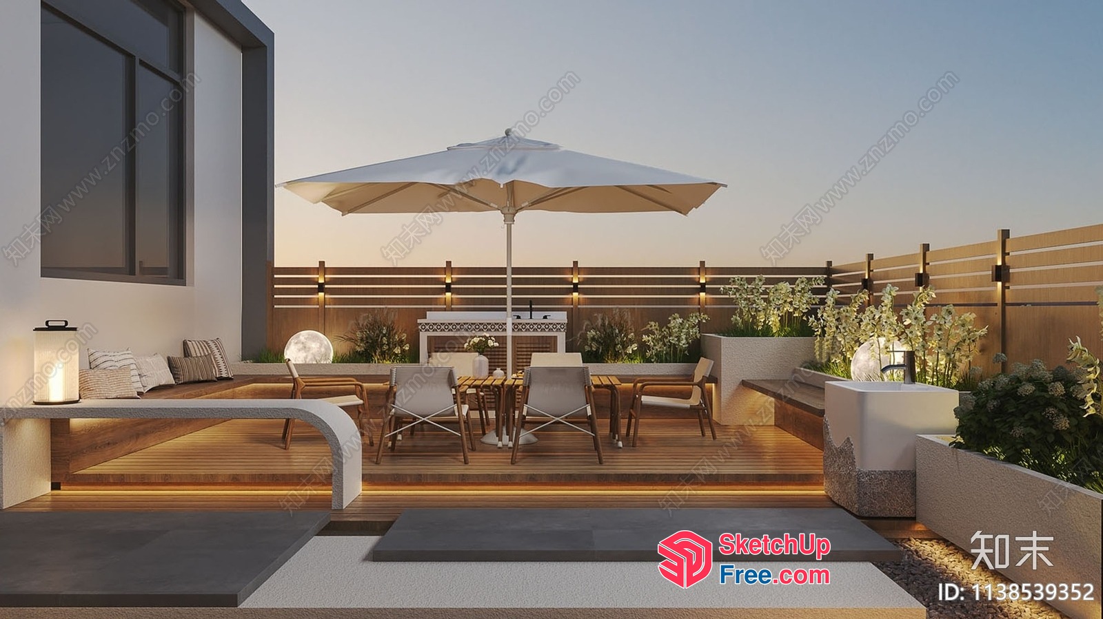 Modern Outdoor Patio Furniture And Decor 3D SketchUp File