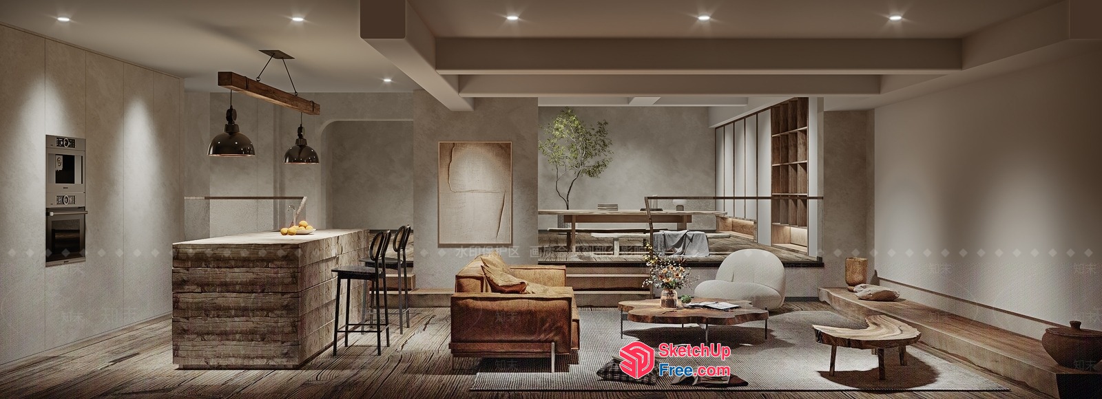 Modern Living Room With Sleek And Minimalist Design 3D SketchUp File