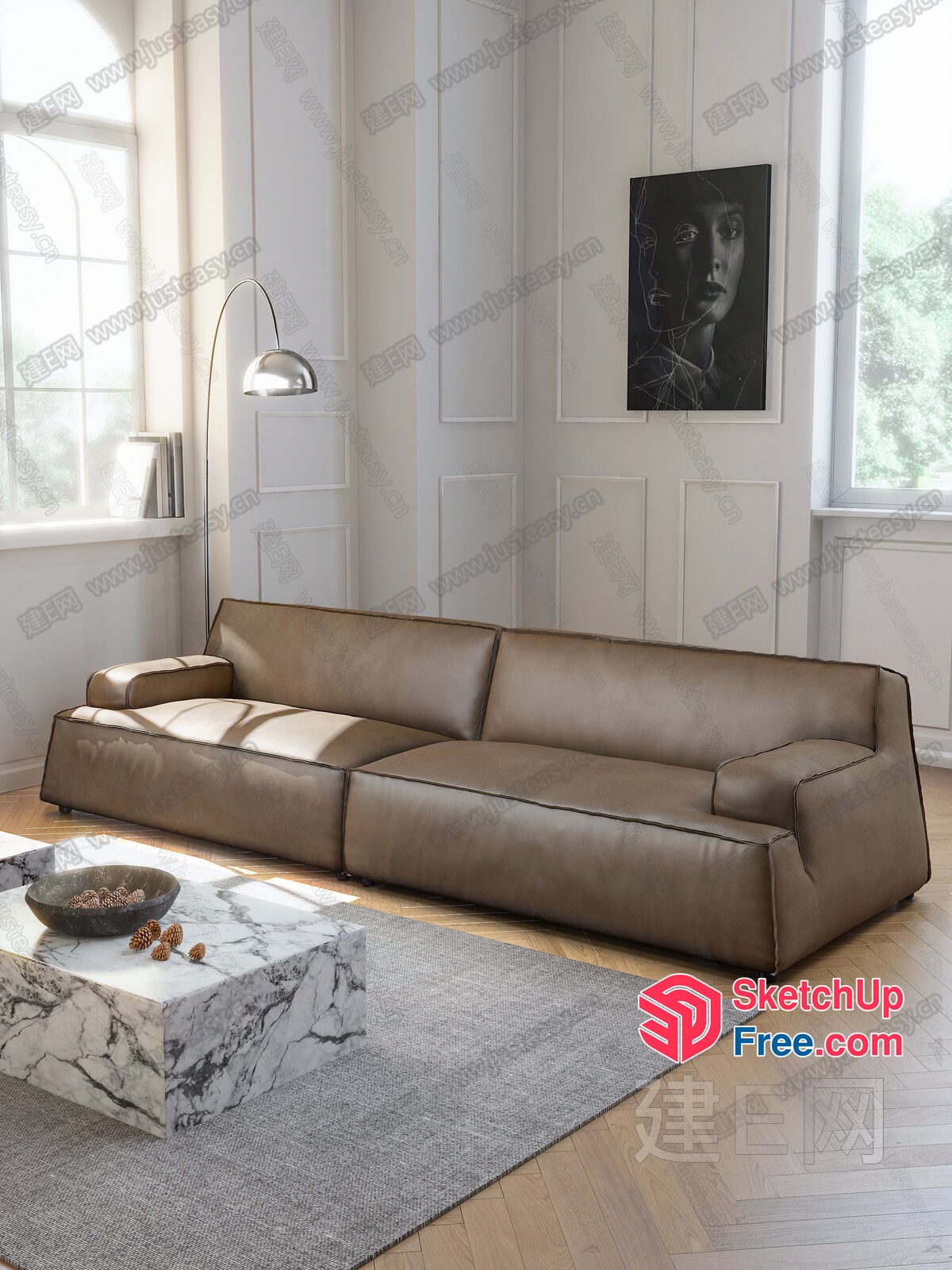 Modern Minimalist Living Room With Sleek Furniture And Natural Light 3D SketchUp File