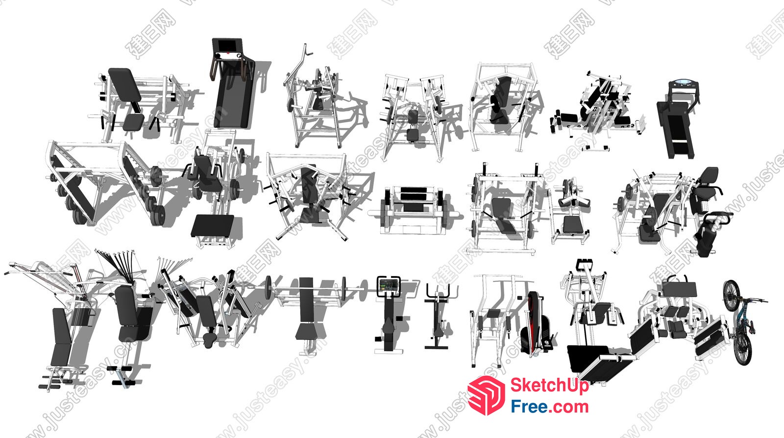 Gym Equipment Set 3D SketchUp File
