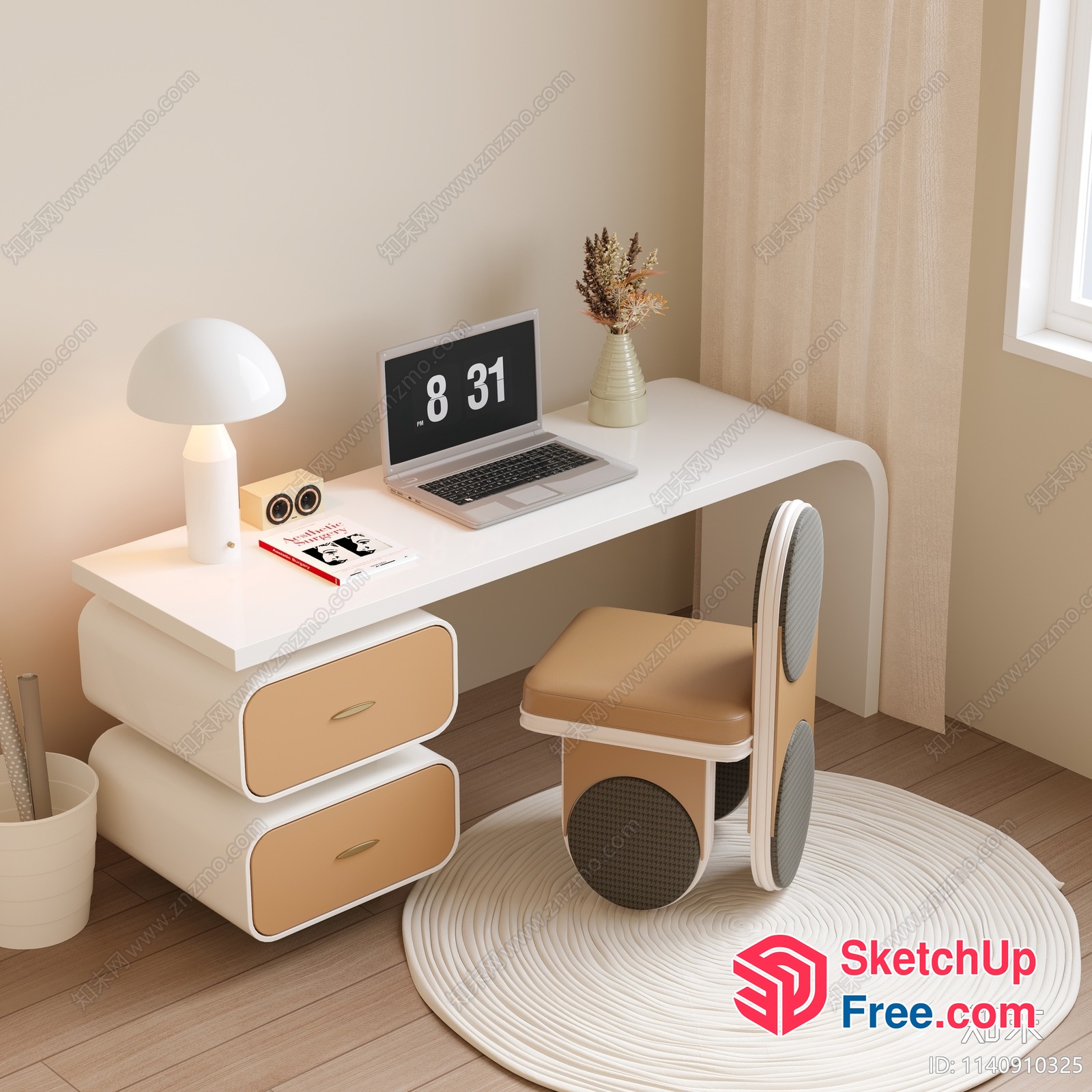 Minimalist Scandinavian Home Office 3D SketchUp File