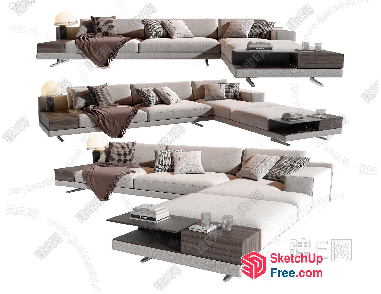 Modern Living Room Furniture Set 3D SketchUp File