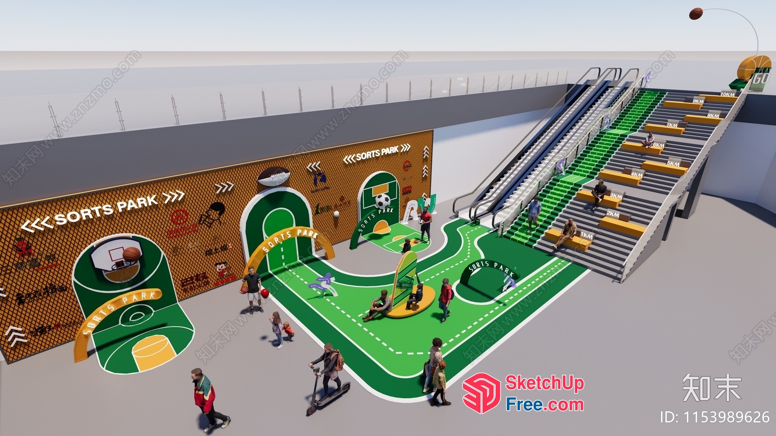 Sports Park Interior Rendering 3D SketchUp File