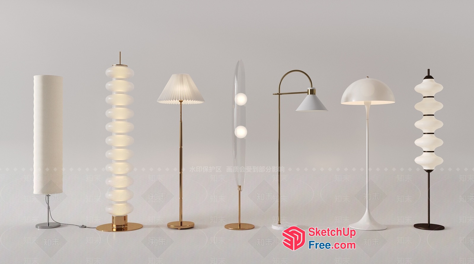 Modern Floor Lamps With Unique Designs 3D SketchUp File