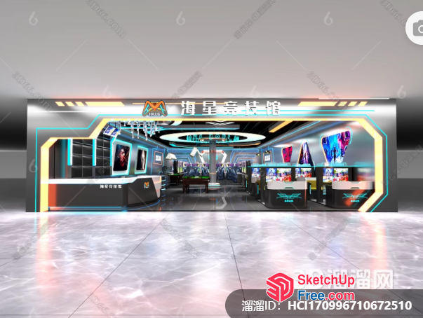 Futuristic Retail Store Entrance 3D SketchUp File