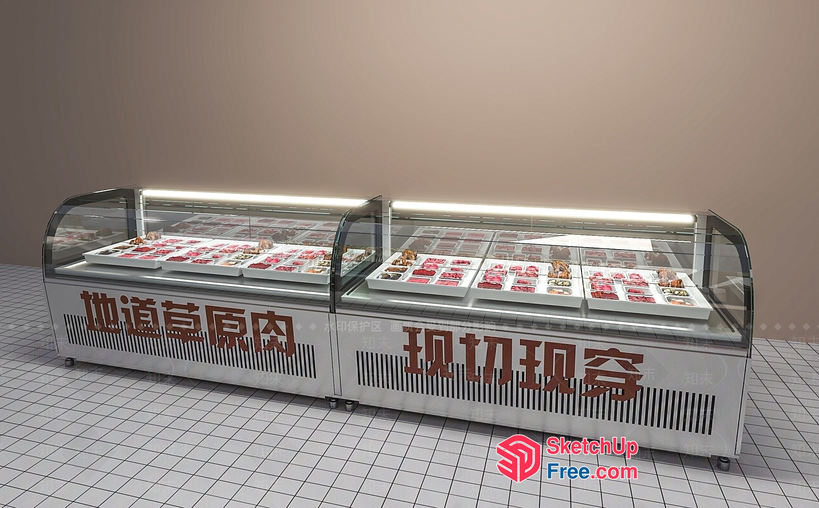 Chinese Style Food Display Case 3D SketchUp File