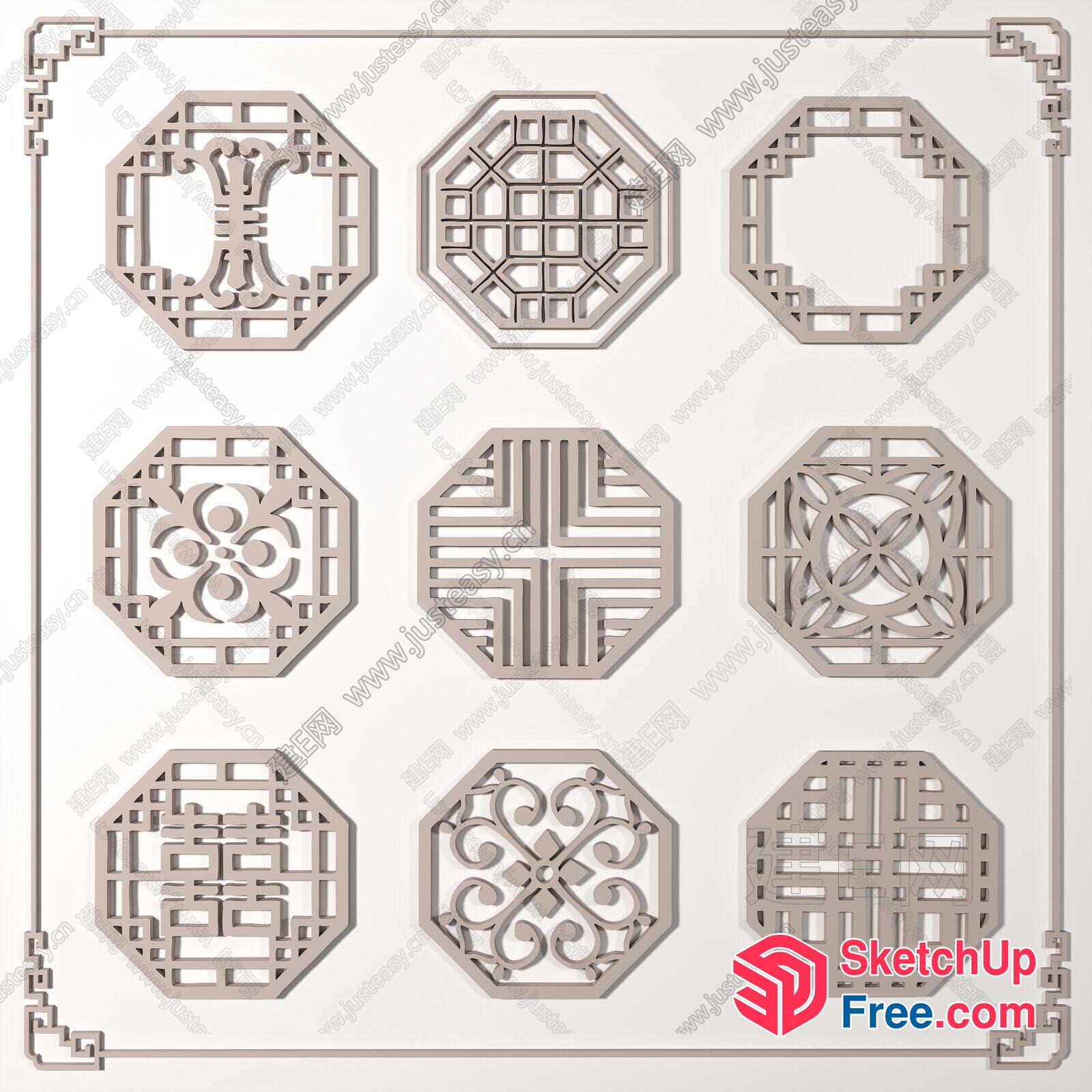 Intricate Geometric Patterns In A Modern Style 3D SketchUp File