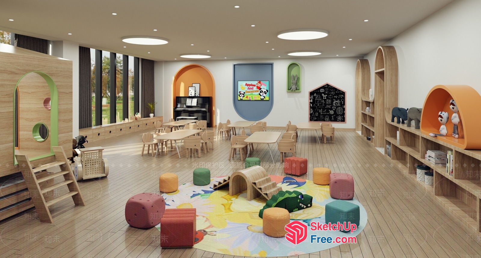 Modern, Colorful, Playful, Children'S Playroom 3D SketchUp File