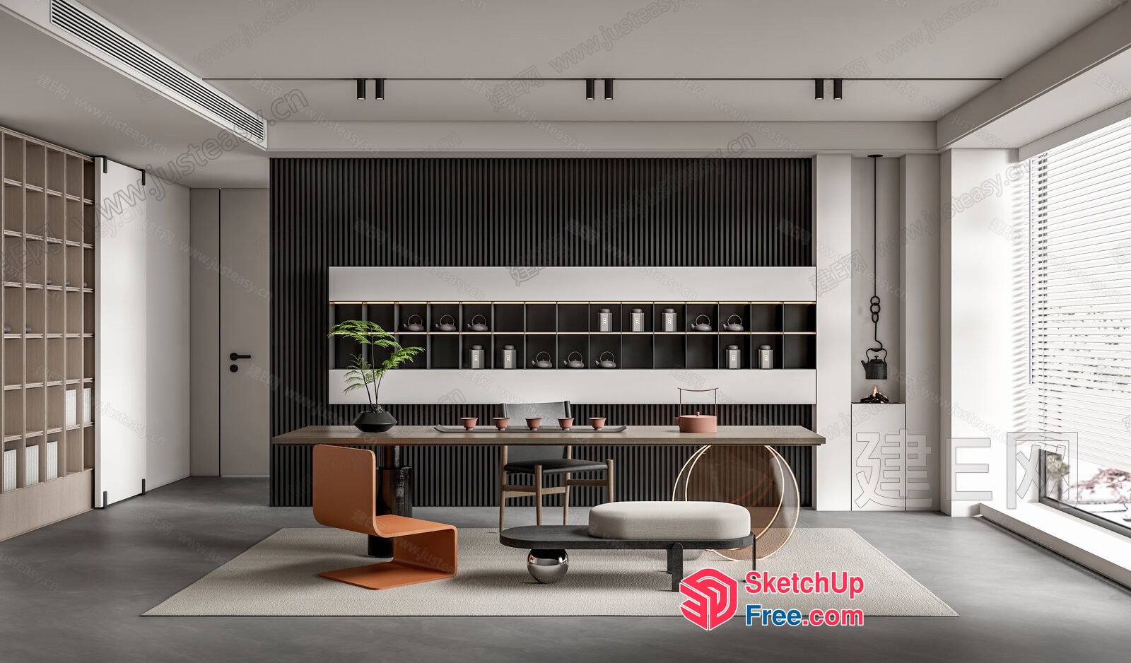 Modern Minimalist Japanese-Inspired Interior Design 3D SketchUp File
