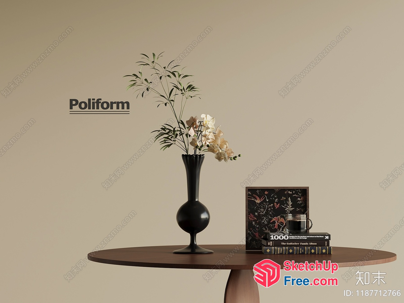 Elegant Living Room Decor With Poliform Style 3D SketchUp File