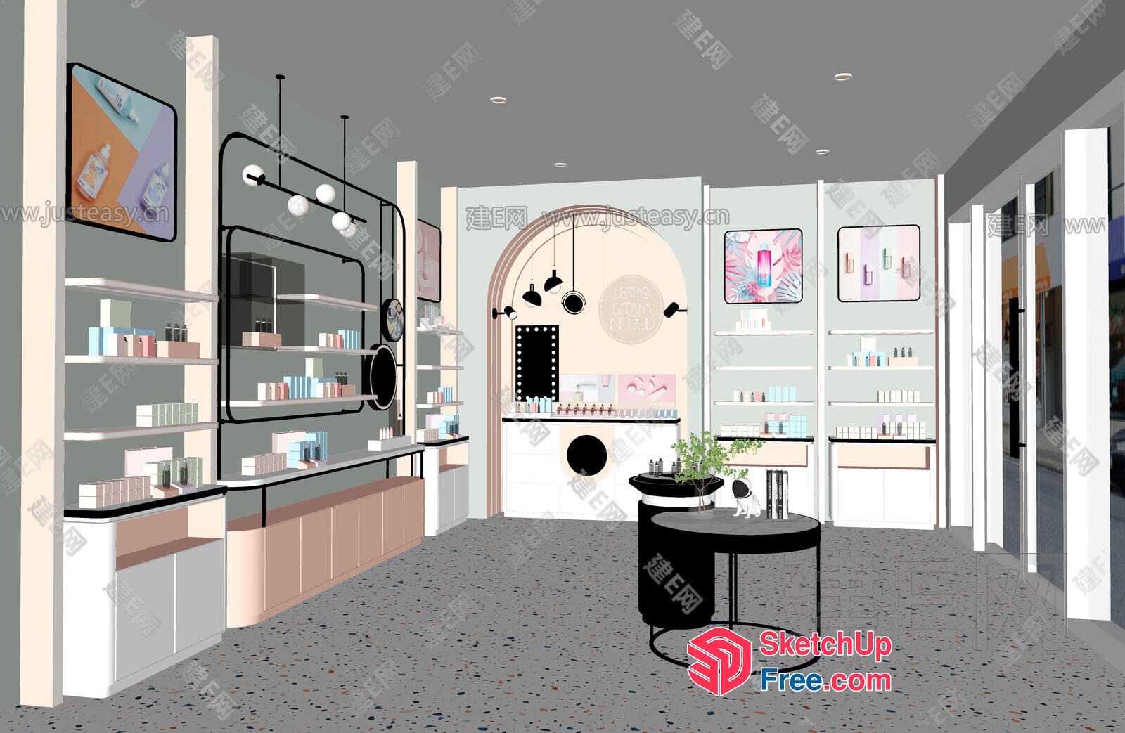 Modern Makeup Shop Interior 3D SketchUp File