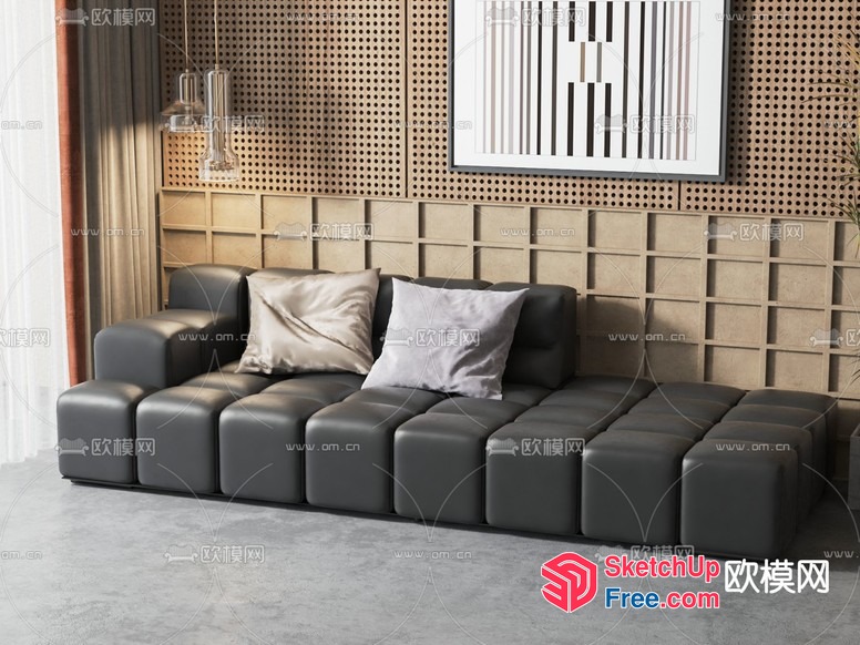 Modern Minimalist Living Room Sofa Set 3D SketchUp File