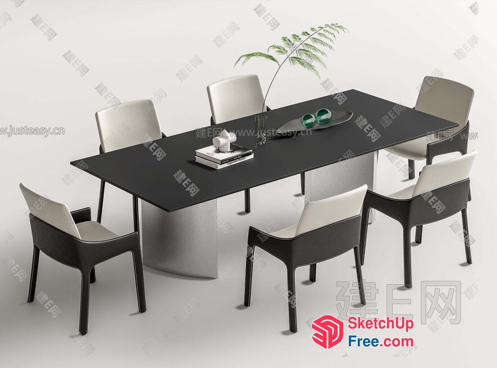 Modern Minimalist Dining Room Set 3D SketchUp File
