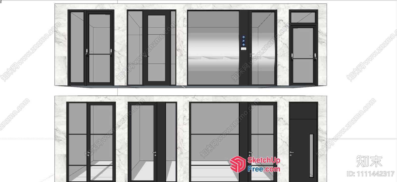 Modern Elevator And Stairway Interior Design 3D SketchUp File
