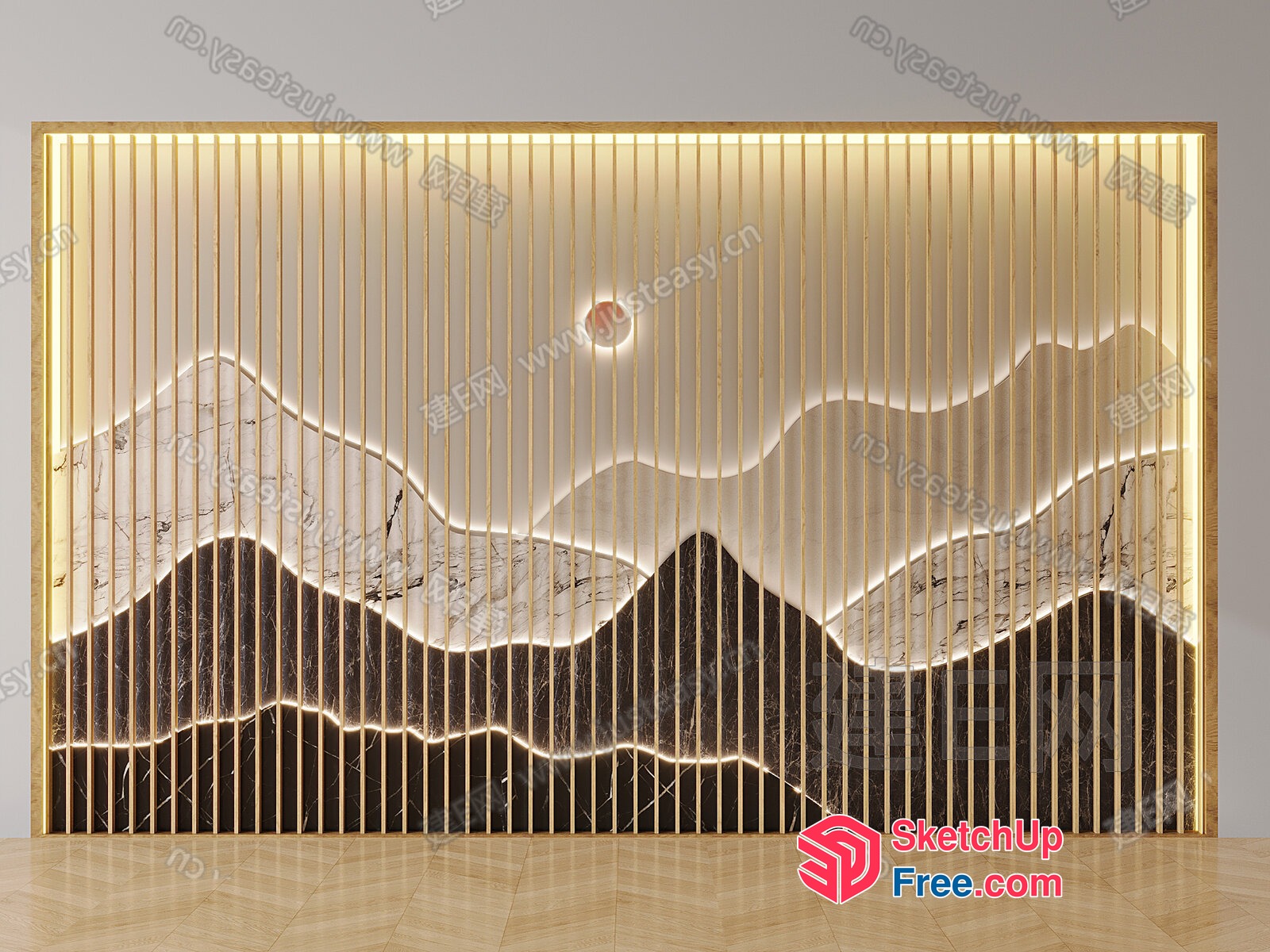 Elegant And Modern Mountain Range Decor 3D SketchUp File