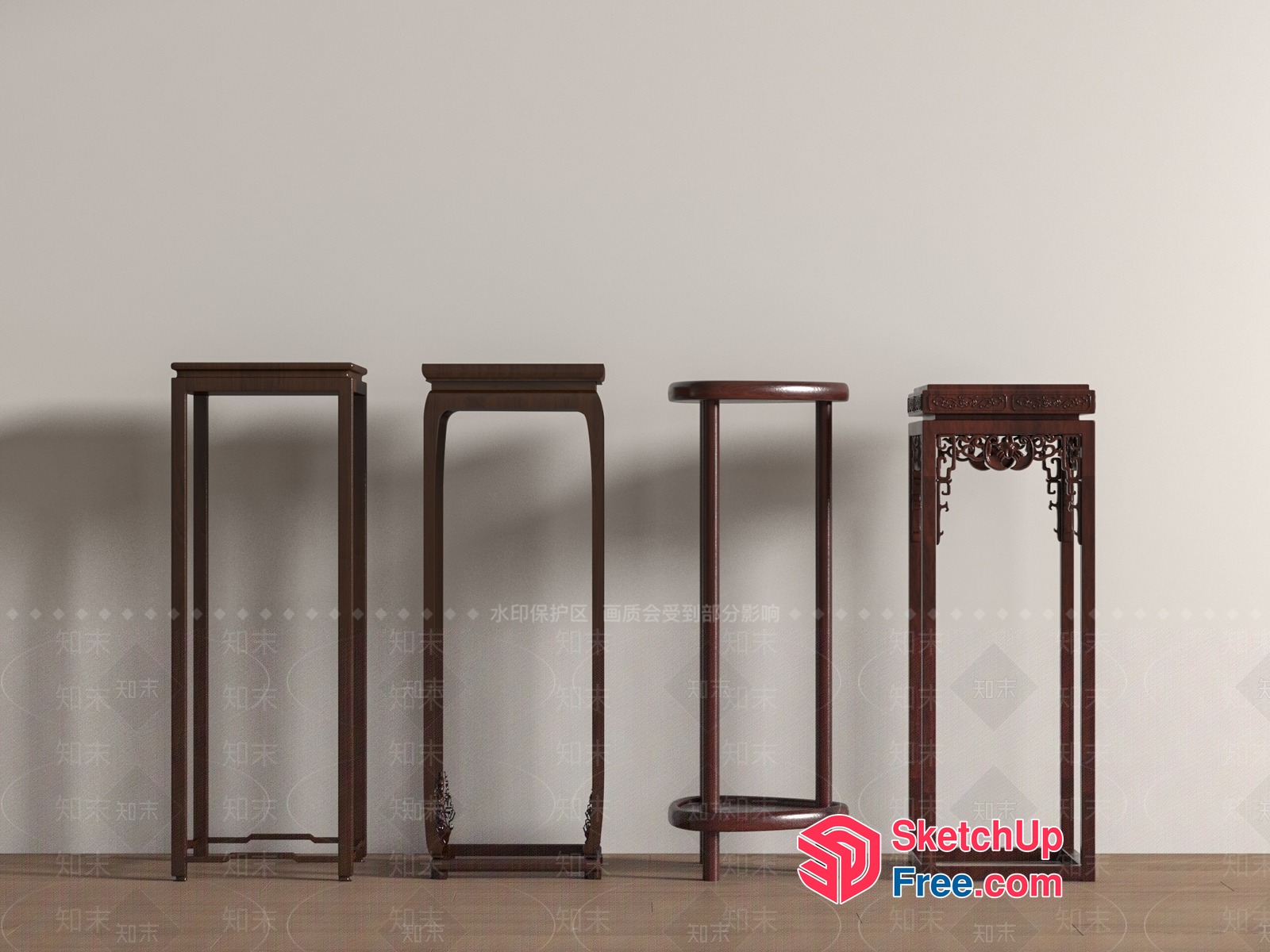 Traditional Chinese Pedestals 3D SketchUp File
