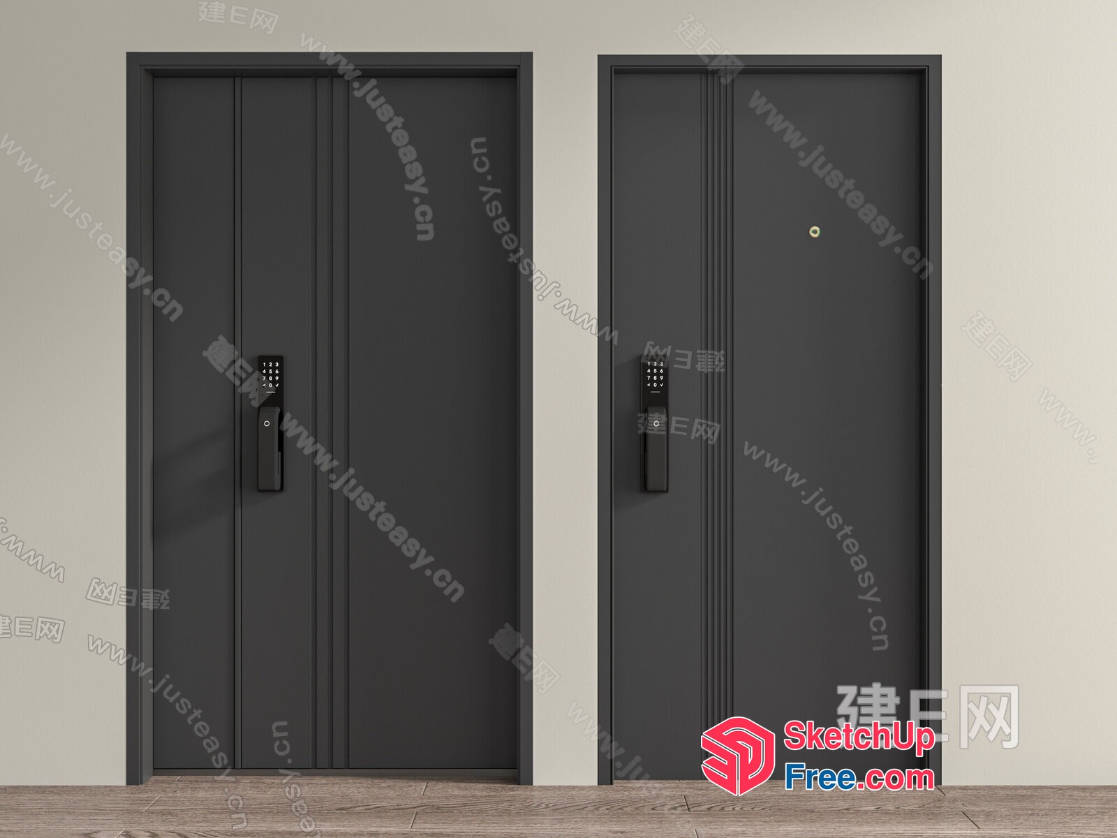Two Elevators With Locks 3D SketchUp File