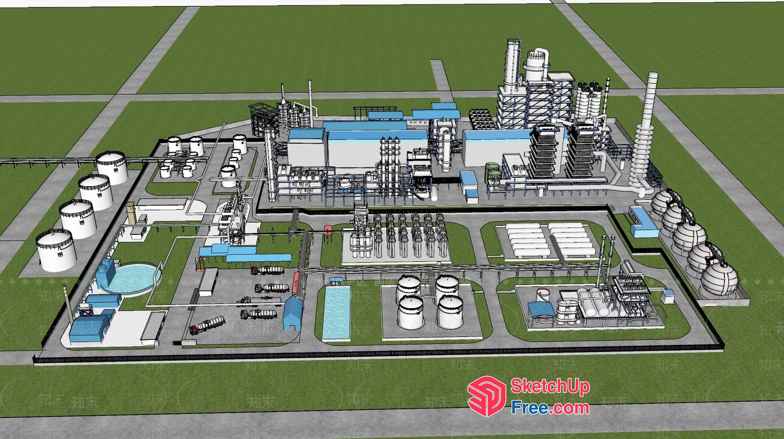Industrial Park Exterior 3D SketchUp File