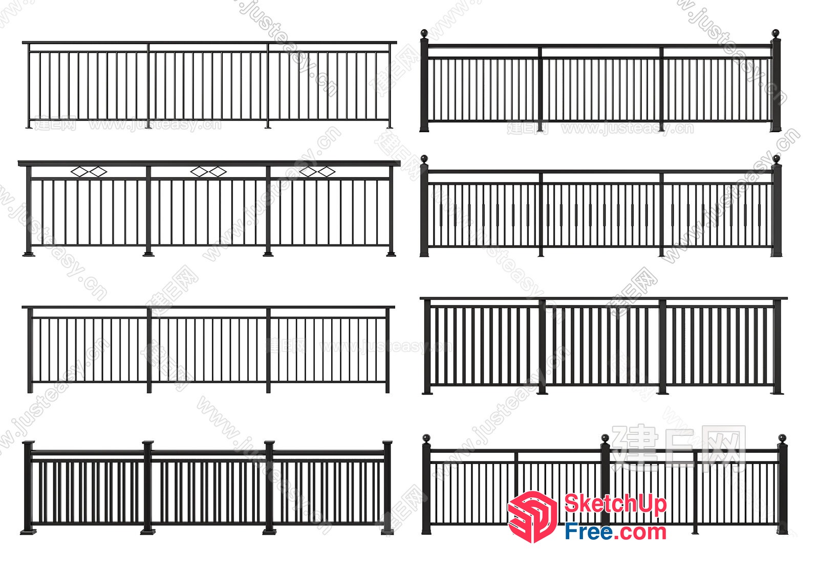 Decorative Balcony Railing 3D SketchUp File