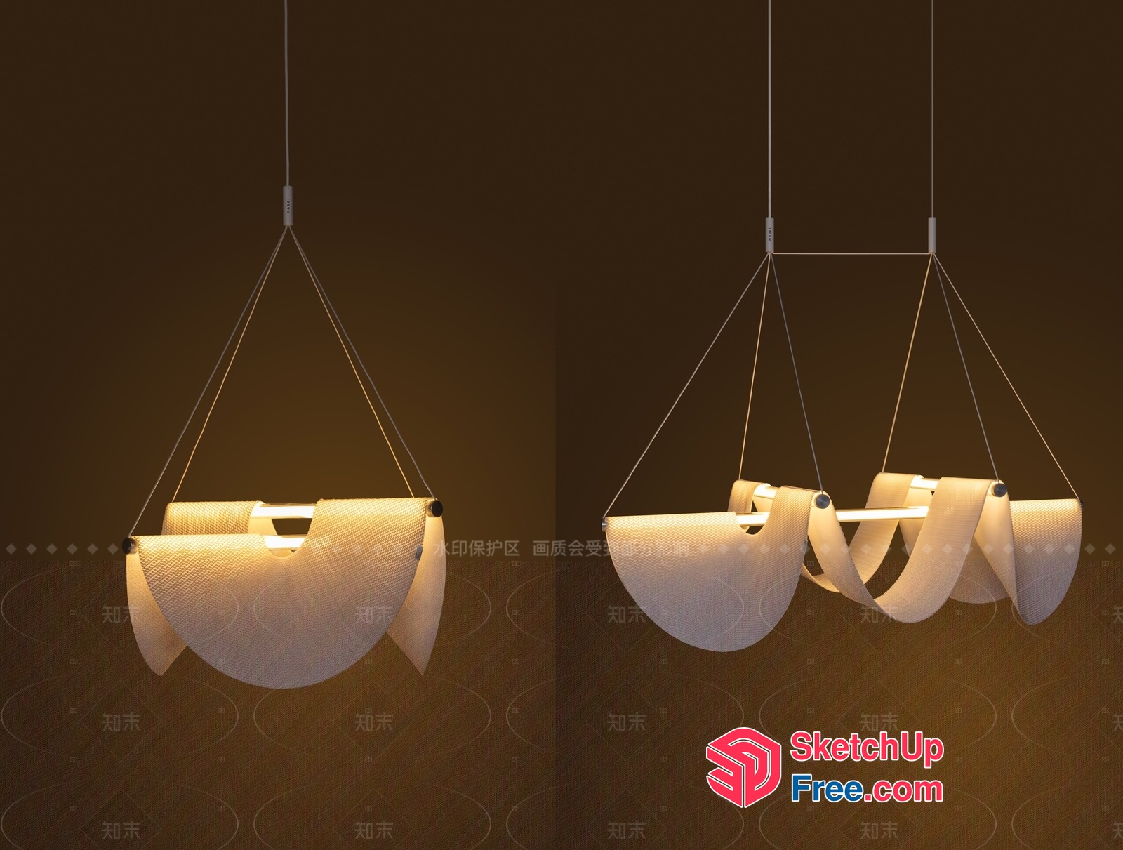 Elegant Hanging Light Fixture 3D SketchUp File