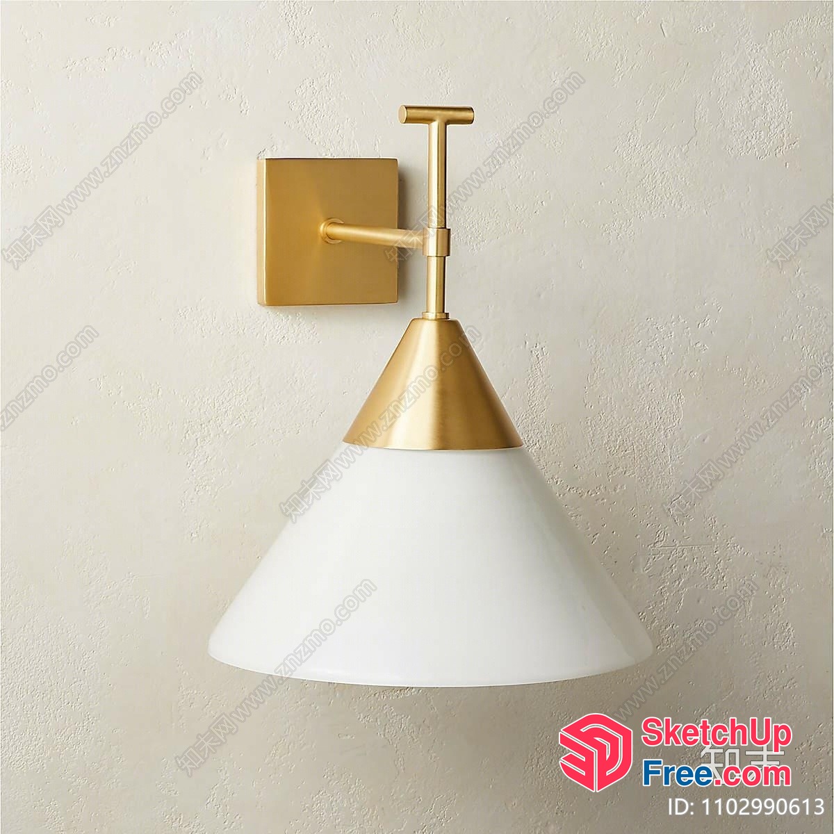 White And Gold Wall Lamp 3D SketchUp File