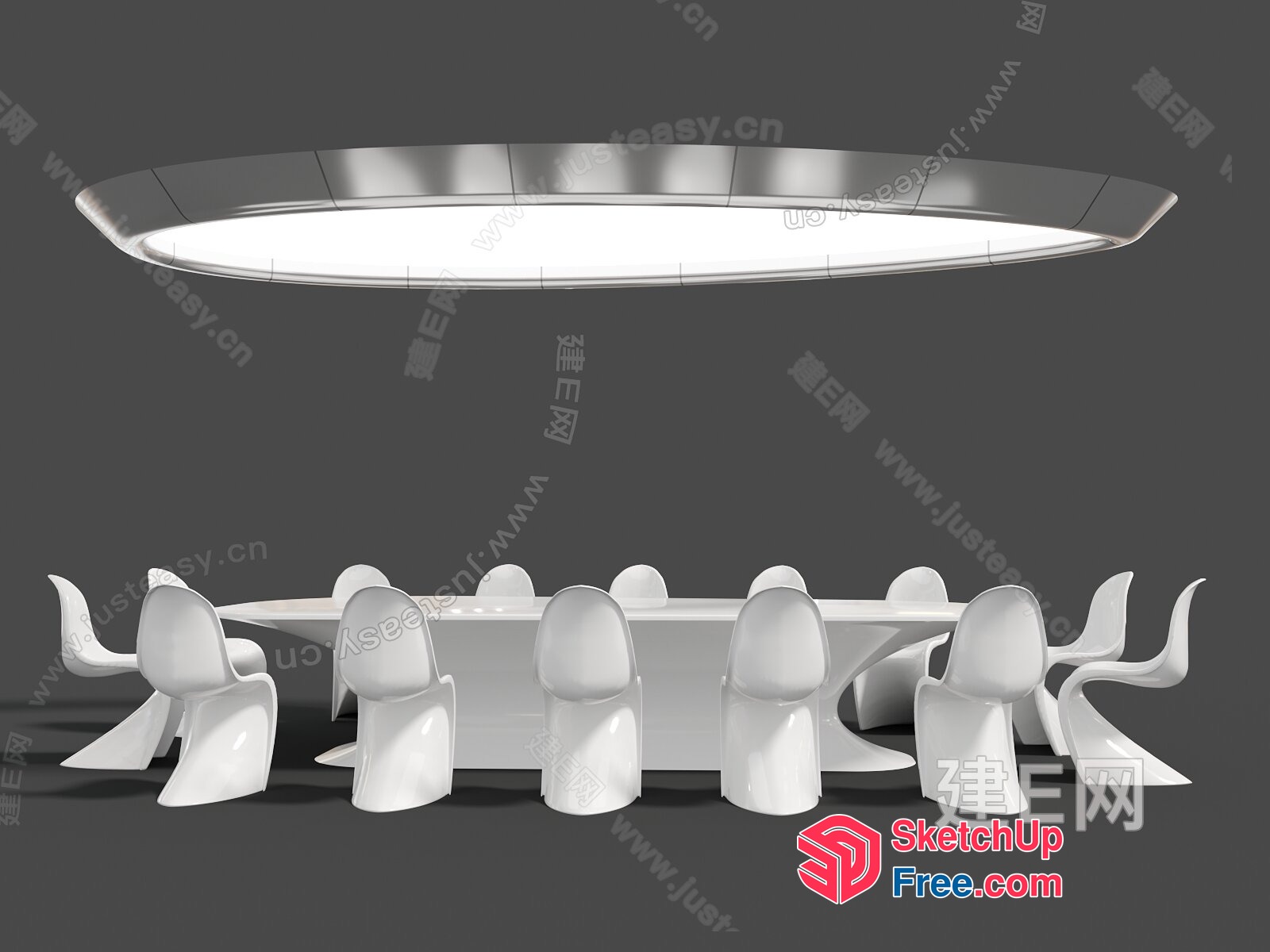 Futuristic Space Capsule Dining Room 3D SketchUp File