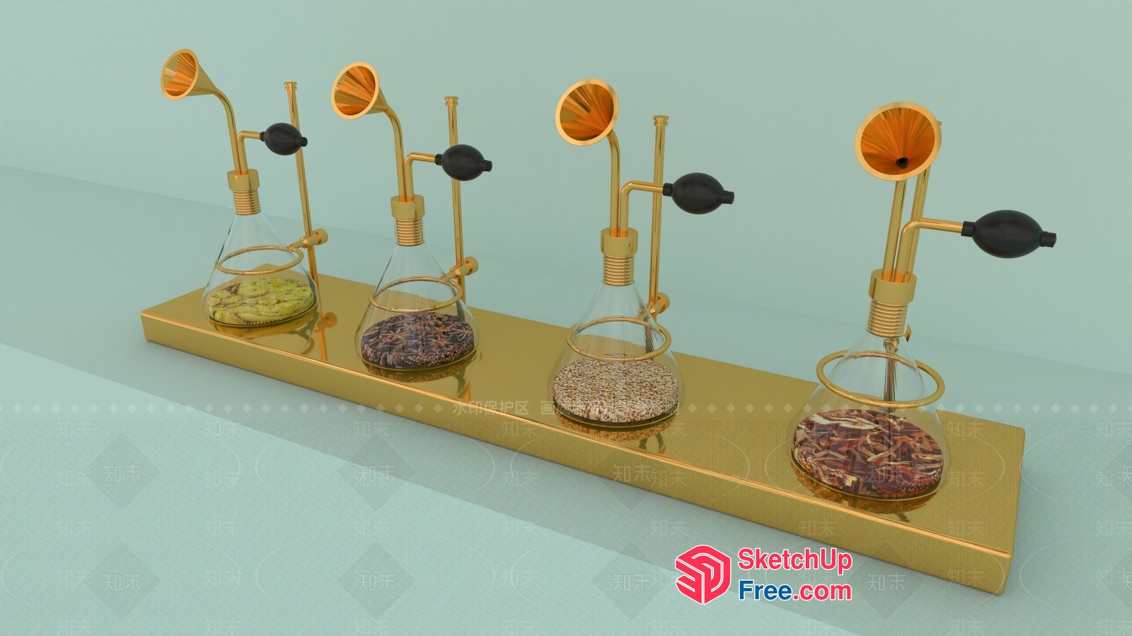 Elegant Gold Decorative Items For A Sophisticated Home 3D SketchUp File