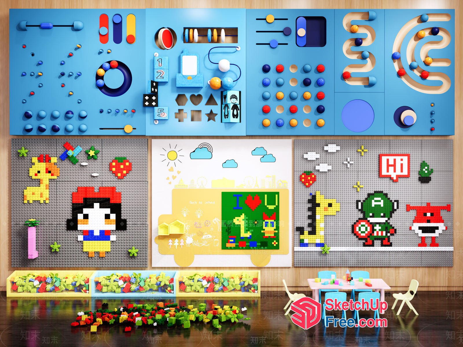 Colorful Playful Children'S Furniture And Decor 3D SketchUp File