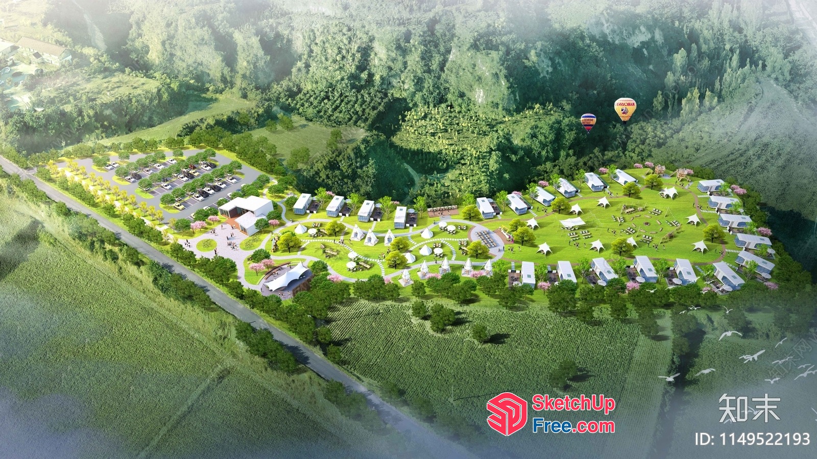 3D Rendering Of A Serene And Modern Community 3D SketchUp File