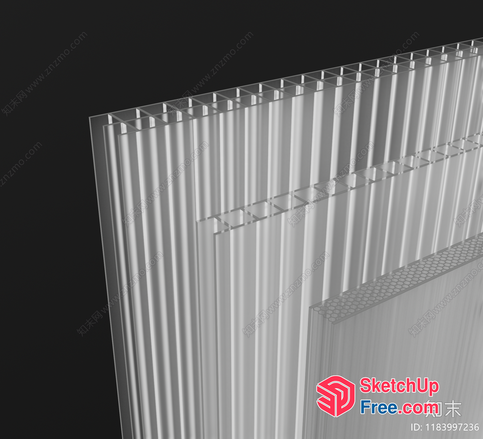 Glass Curtain Wall 3D SketchUp File