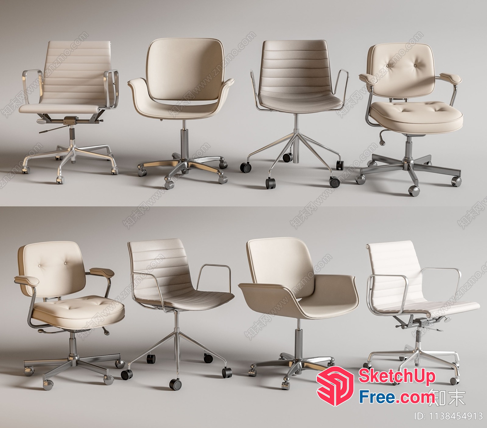 Modern Office Chair Collection With Sleek And Ergonomic Design 3D SketchUp File