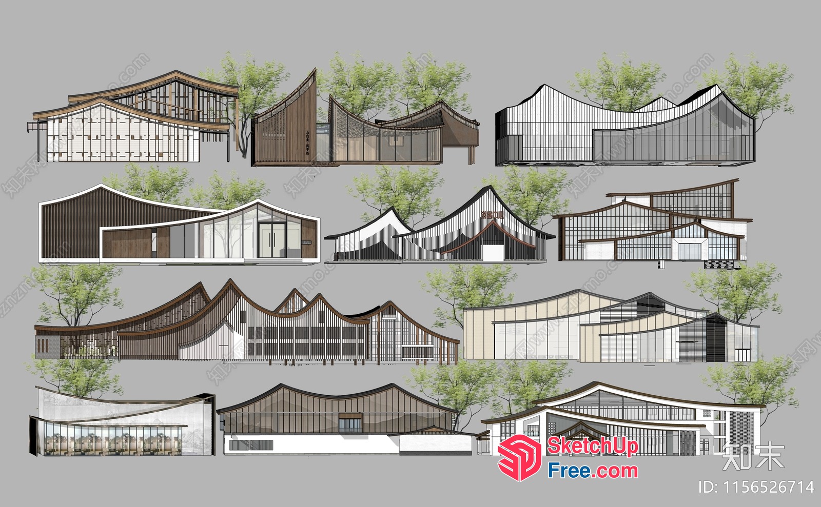 Modern Exterior House Design With Unique Roof Synthesis 3D SketchUp File