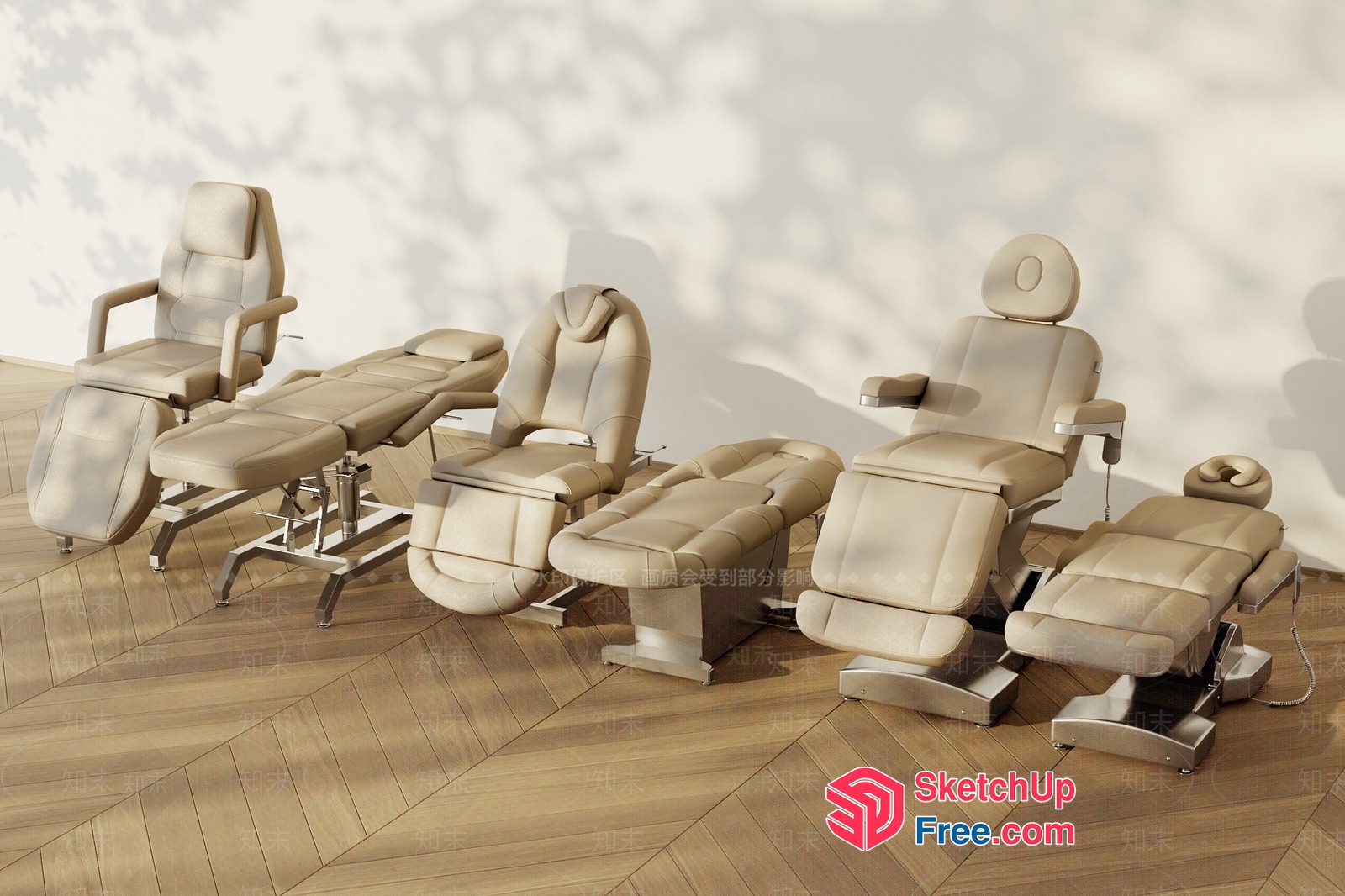 Modern Leather Medical Examination Chairs 3D SketchUp File