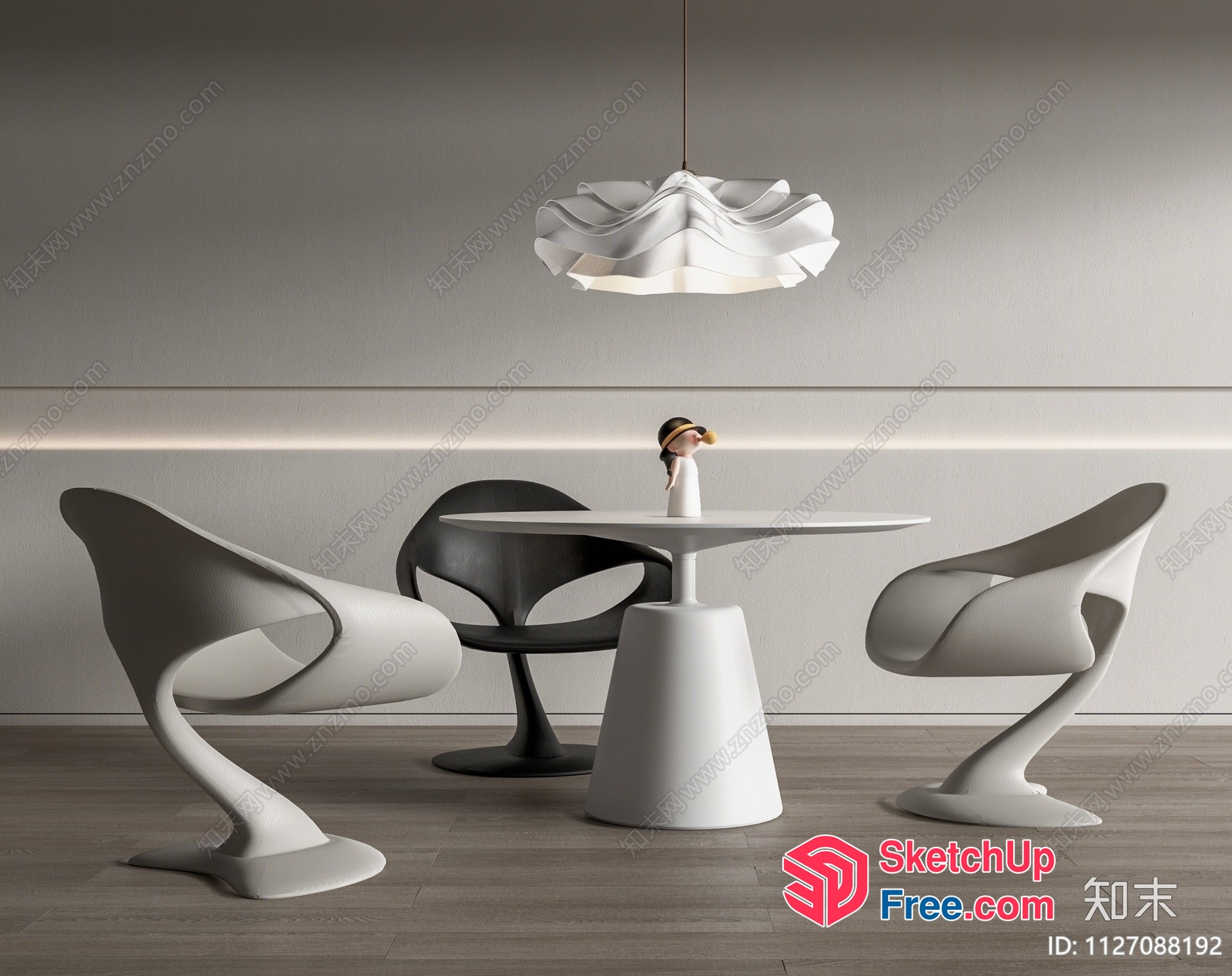 Modern Minimalist Dining Room Interior 3D SketchUp File