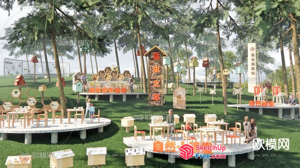 Serene Parkside Gathering Space 3D SketchUp File