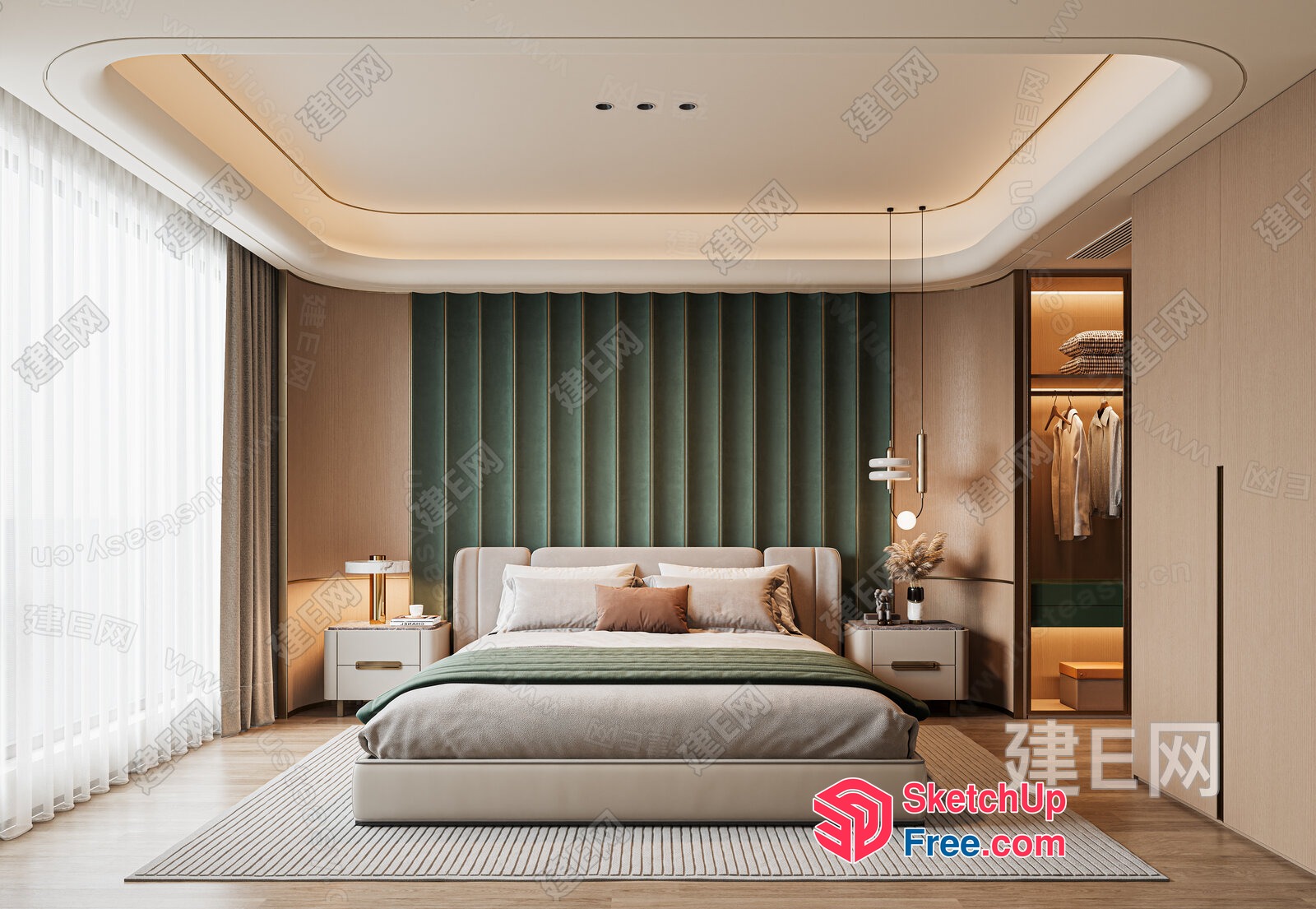 Modern Minimalist Bedroom Interior 3D SketchUp File