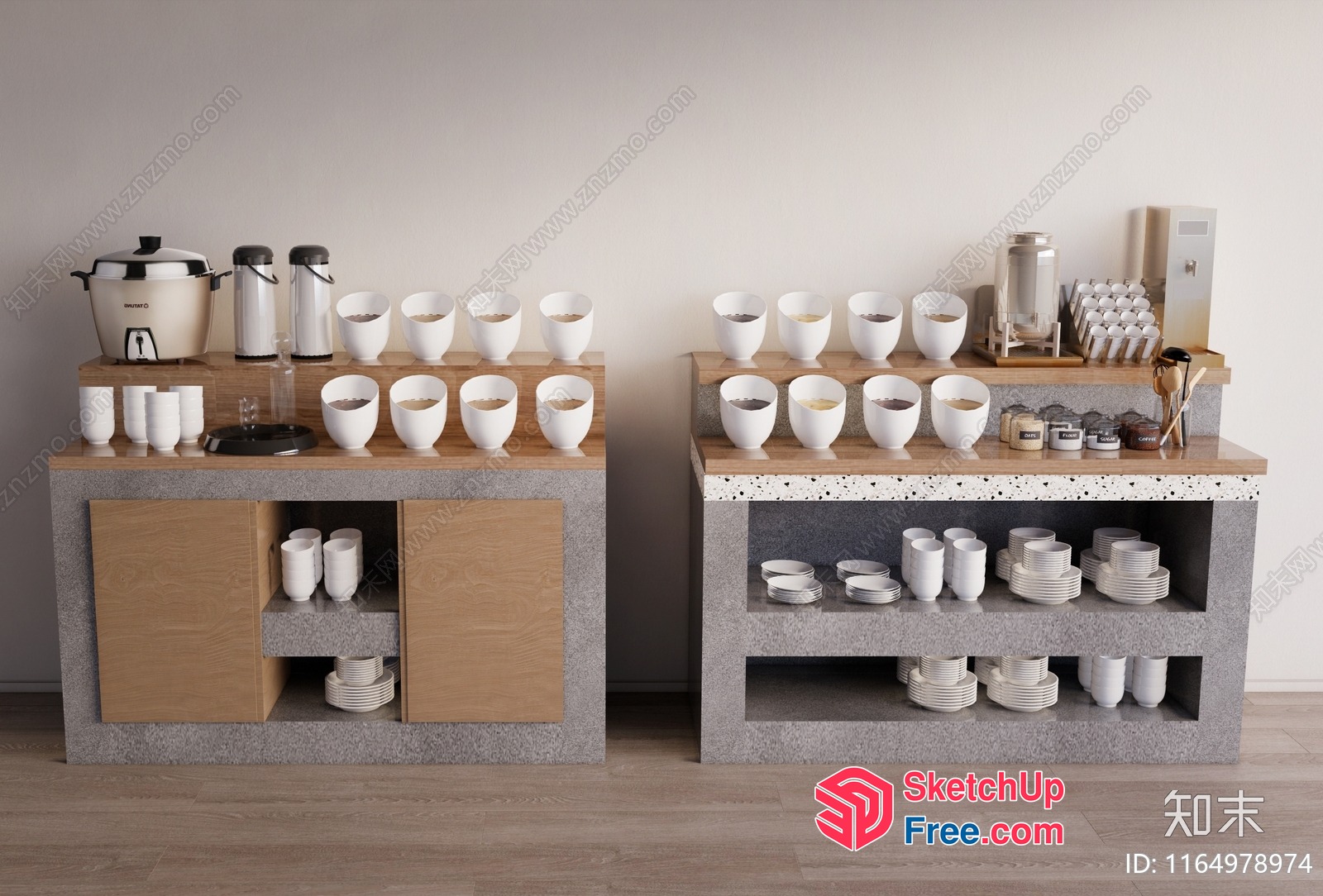 Modern Minimalist Kitchen Storage Furniture 3D SketchUp File