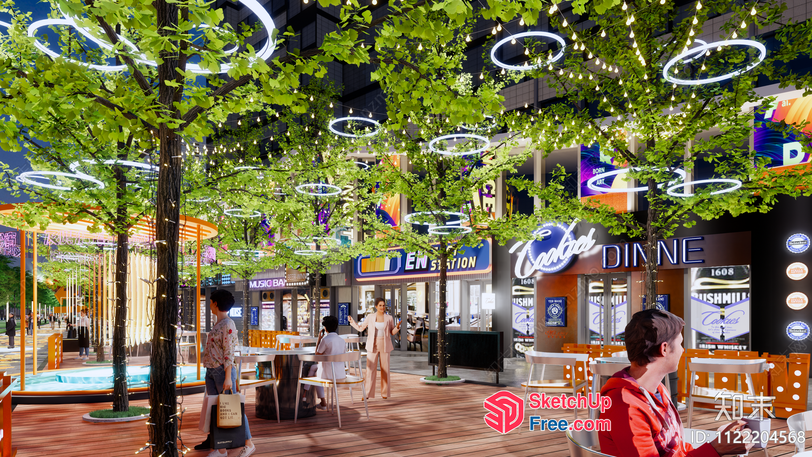 Modern Commercial Street Scene 3D SketchUp File